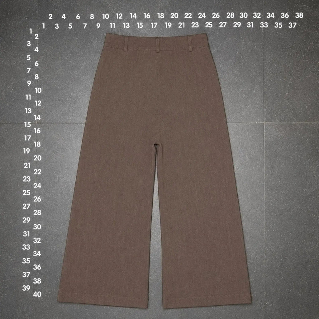 Zara Brown Wide Leg Pleated Trousers Size M Zara