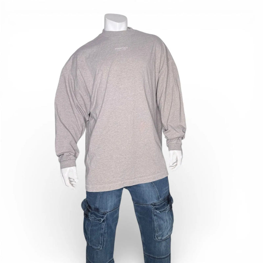 ESSENTIALS Fear of God Heather Grey Crew Neck Long Sleeve T-Shirt Fear of God Essentials