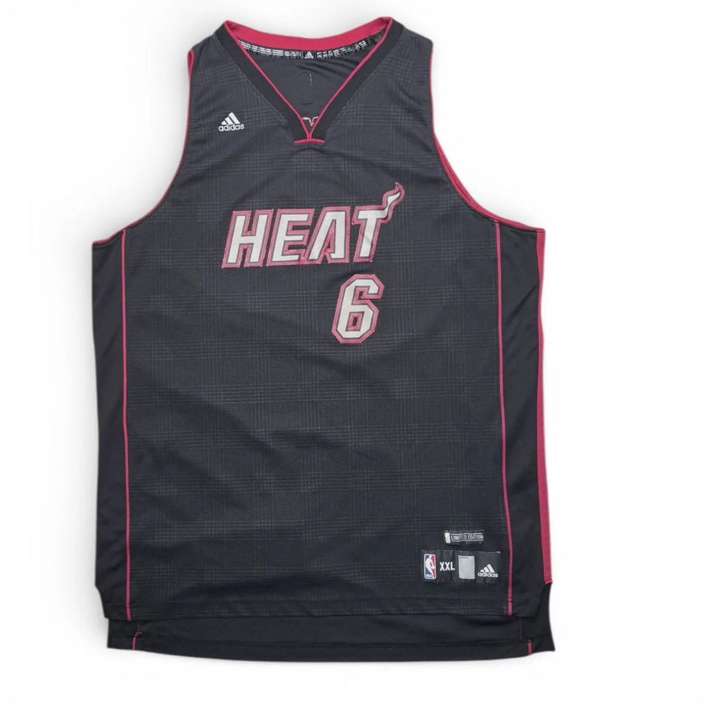 Adidas LeBron James #6 Miami Heat Limited Edition Blackout Plaid Basketball Jers Adidas