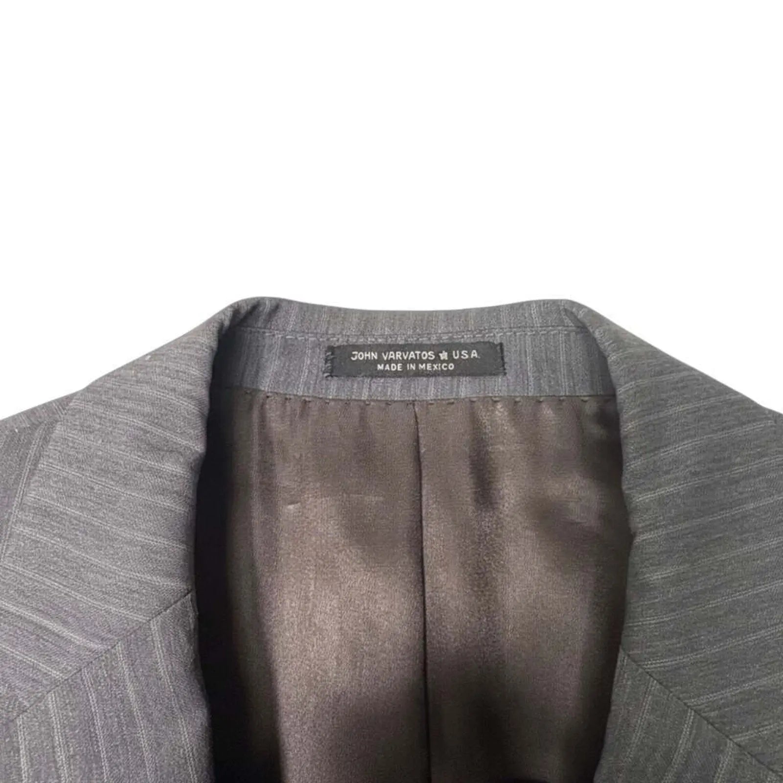 John Varvatos Gray Pinstripe Wool 2-Button Suit Blazer Jacket John Varvatos