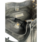 Yves Saint Laurent Vintage Black Textured Leather Downtown Tote Bag Yves Saint Laurent