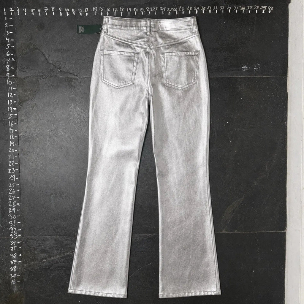 Wild Fable Metallic Silver Flare Pants Size 4 Wild Fable