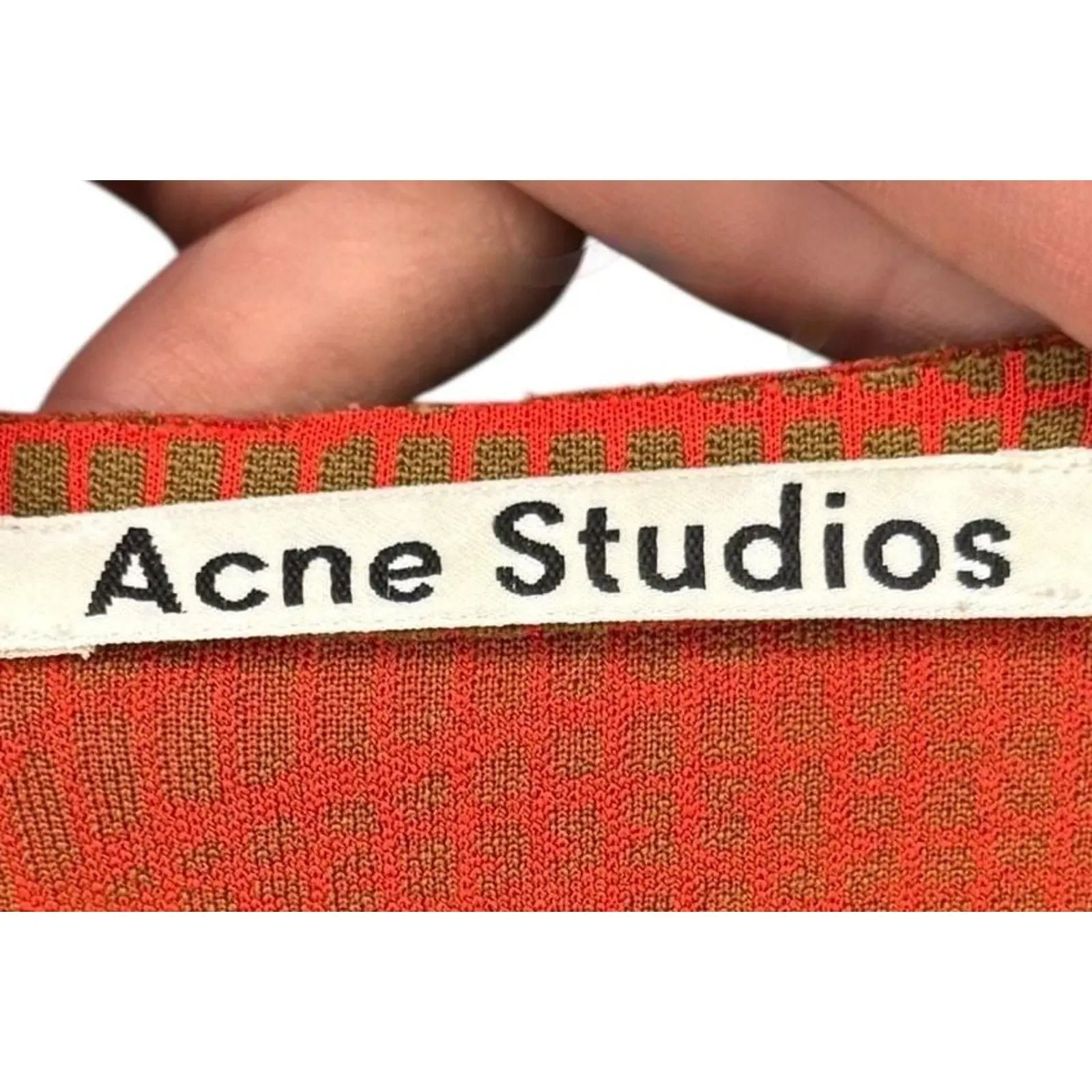 Acne Studios Red and Brown Wavy Textured Knit Short Sleeve T-Shirt Acne Studios