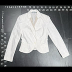 Express White Single Button Blazer with Contrast Lapel Size 0