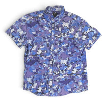 J.Crew Men's Short Sleeve Button Up Shirt- Watercolor Camo Blue-(XLARGE)NWT! J.Crew