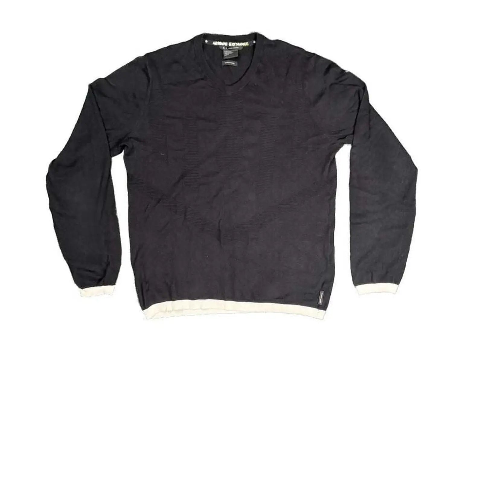 Armani Exchange Cotton Cashmere V-Neck Sweater Black Size M Armani Exchange