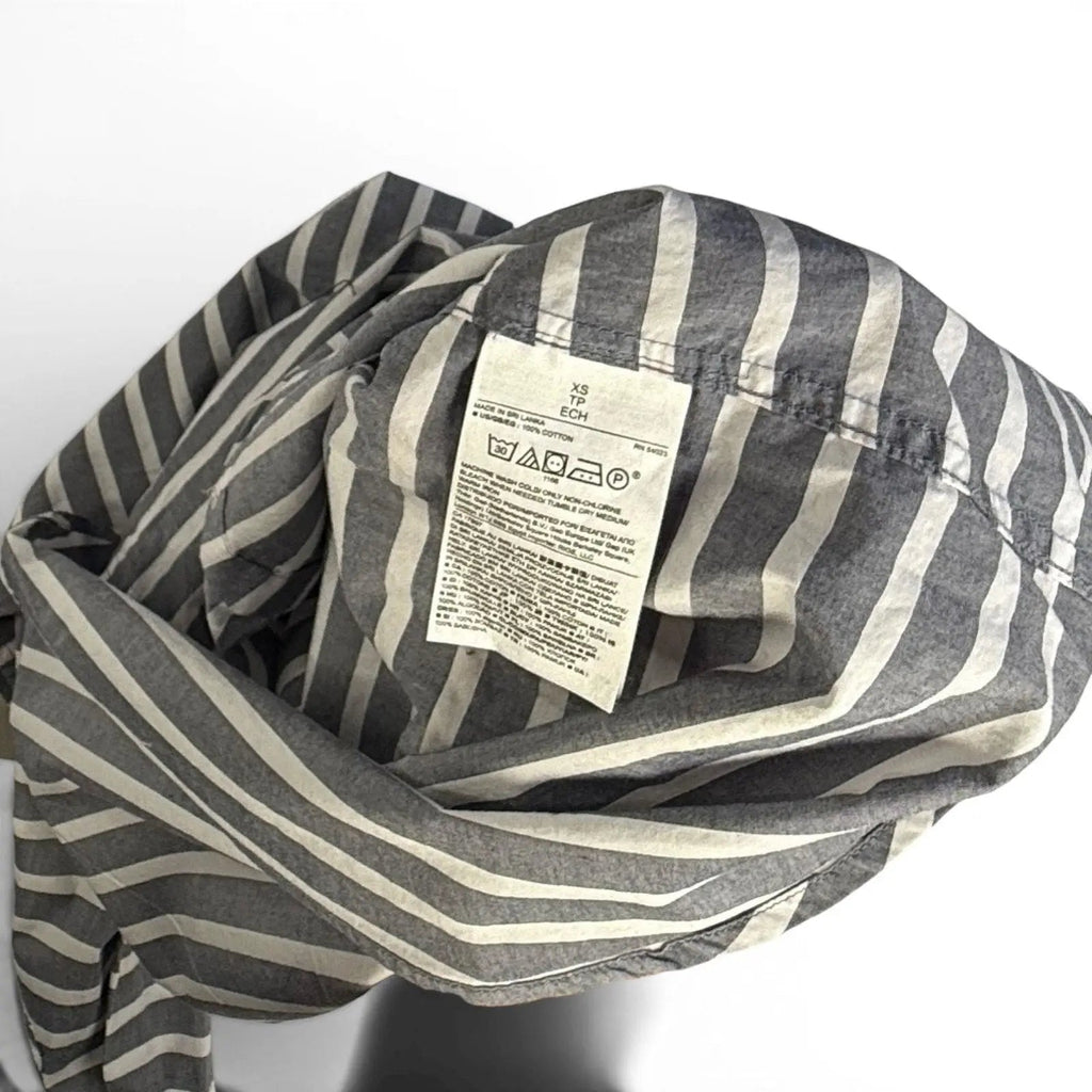 Banana Republic Grey and White Striped Cotton Button Down Shirt Size XS Banana Republic