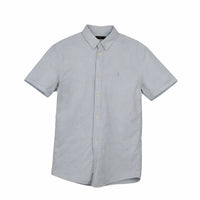 AllSaints Grey Cotton Slim Fit Button Down Shirt AllSaints