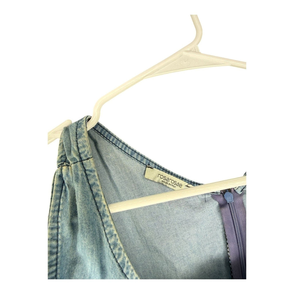 Rosarosae Made In Italy Blue Denim Sleeveless Maxi A-Line Dress rosarosae