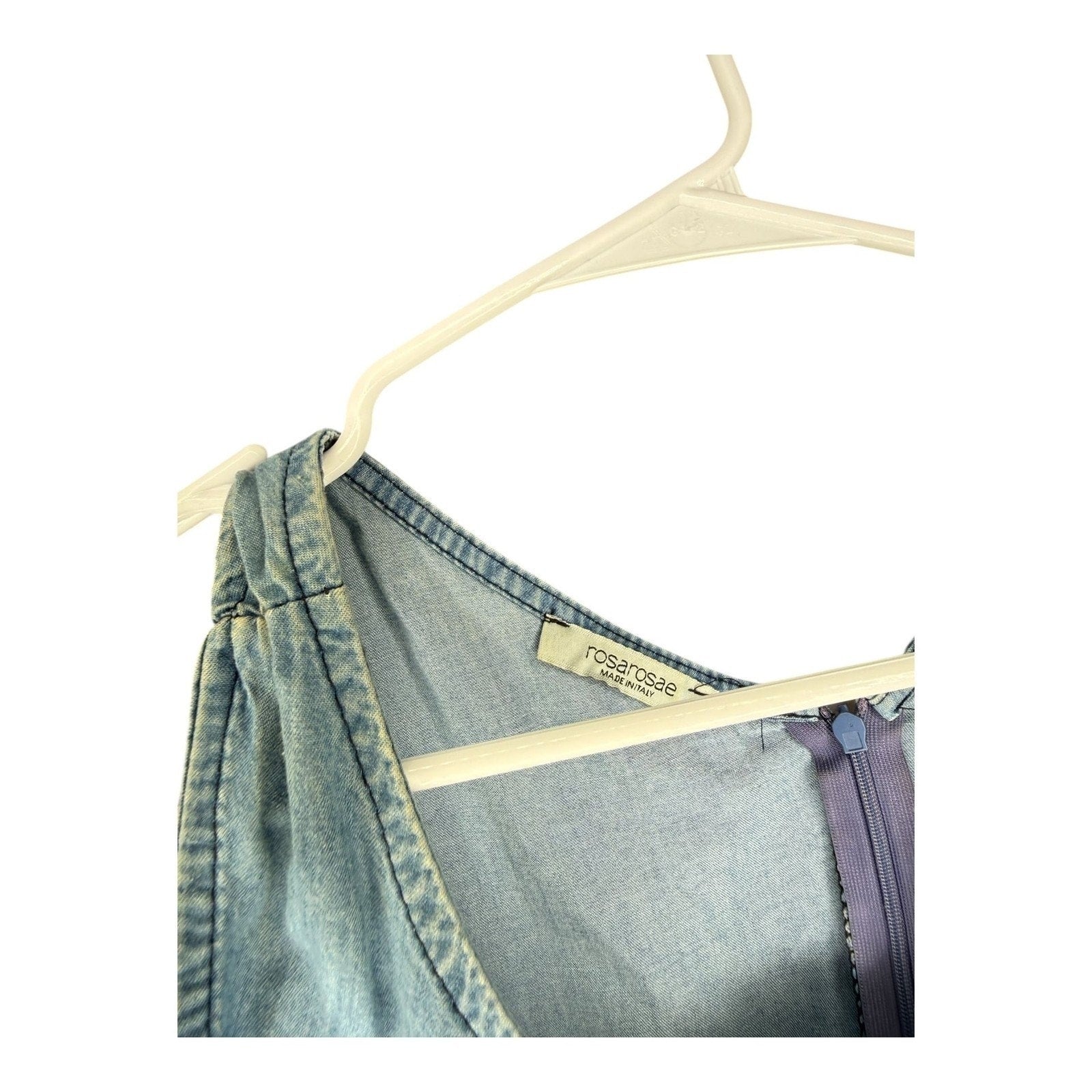 Rosarosae Made In Italy Blue Denim Sleeveless Maxi A-Line Dress rosarosae