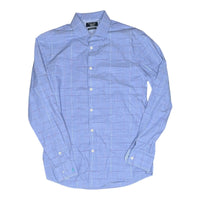 Original Penguin by Munsingwear Heritage Slim Fit Blue Windowpane Long Sleeve Sh Penguin