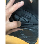 Chanel Black Chevron Calfskin Small CC Pouch Bag with Chain