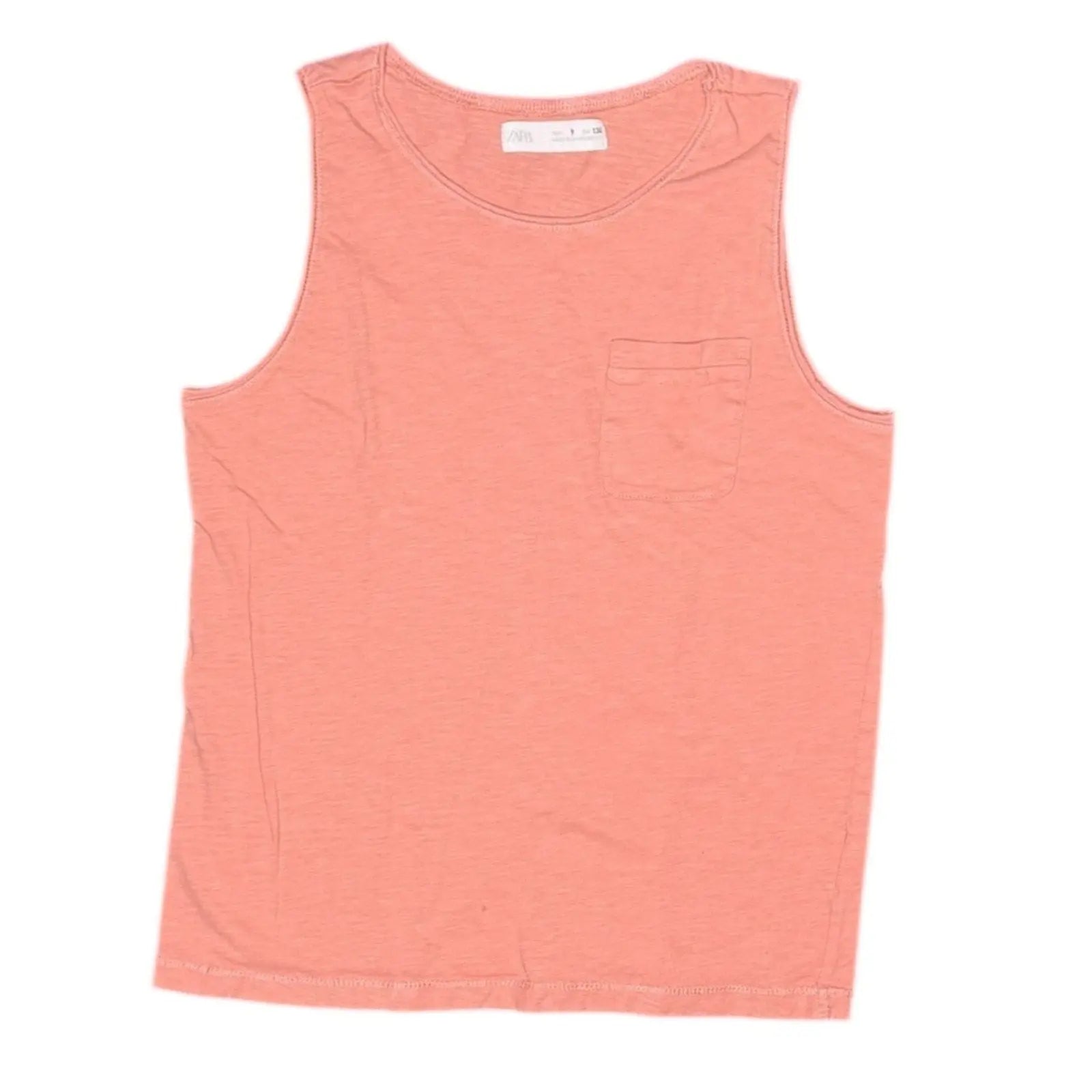 Zara Boys Salmon Pink Sleeveless Pocket Tank Top, Small Zara