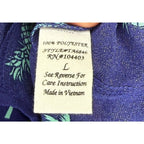 Mine Navy Blue Pineapple and Palm Tree Print Sleeveless Button Down Tank Top Mine