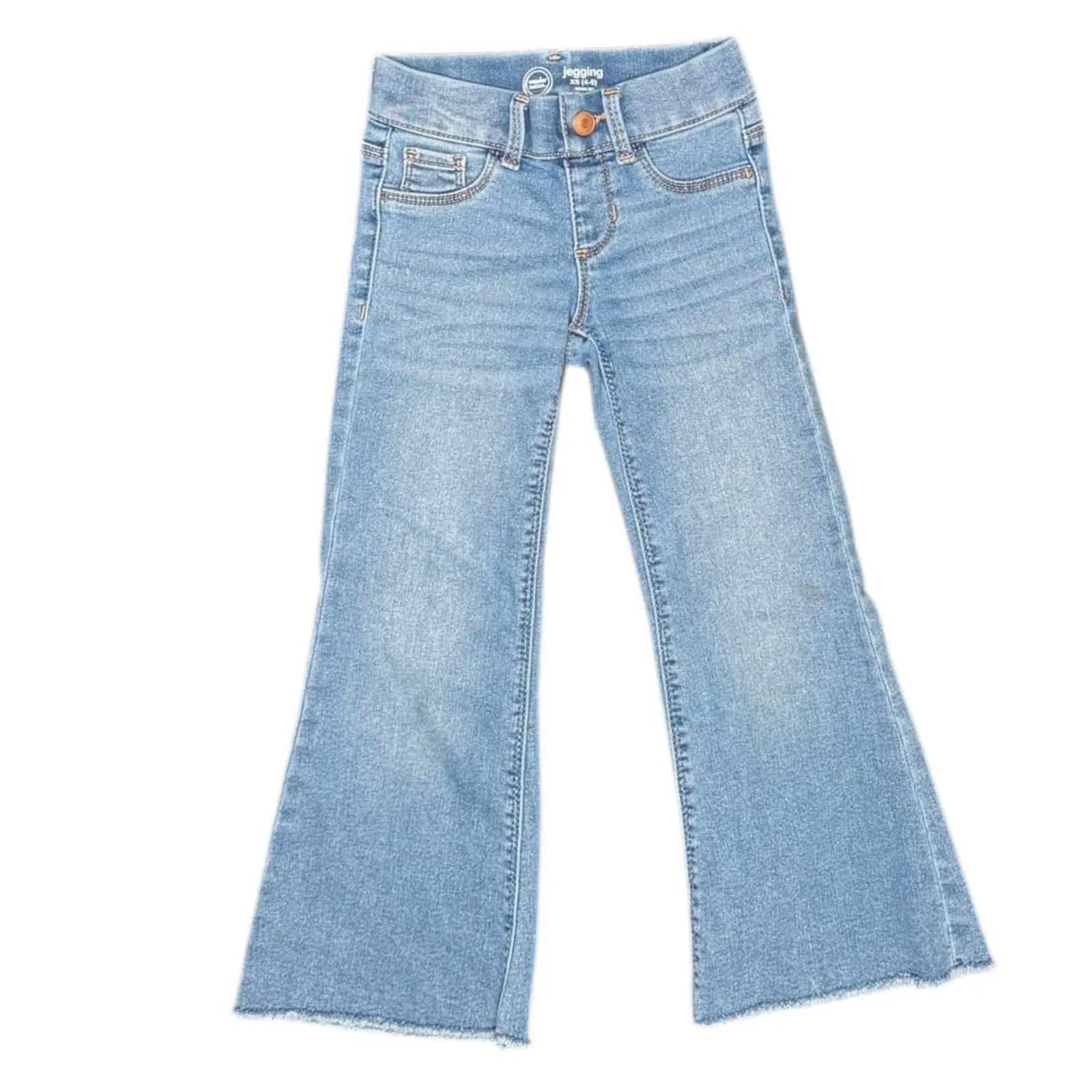 Wonder Nation Girls XS (4-5) High-Rise Flare Jeggings with Frayed Hem Wonder Nation