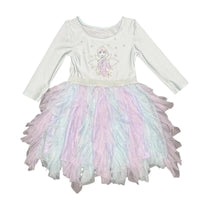Disney Frozen II Elsa Girls Long Sleeve Tiered Tulle Dress Disney