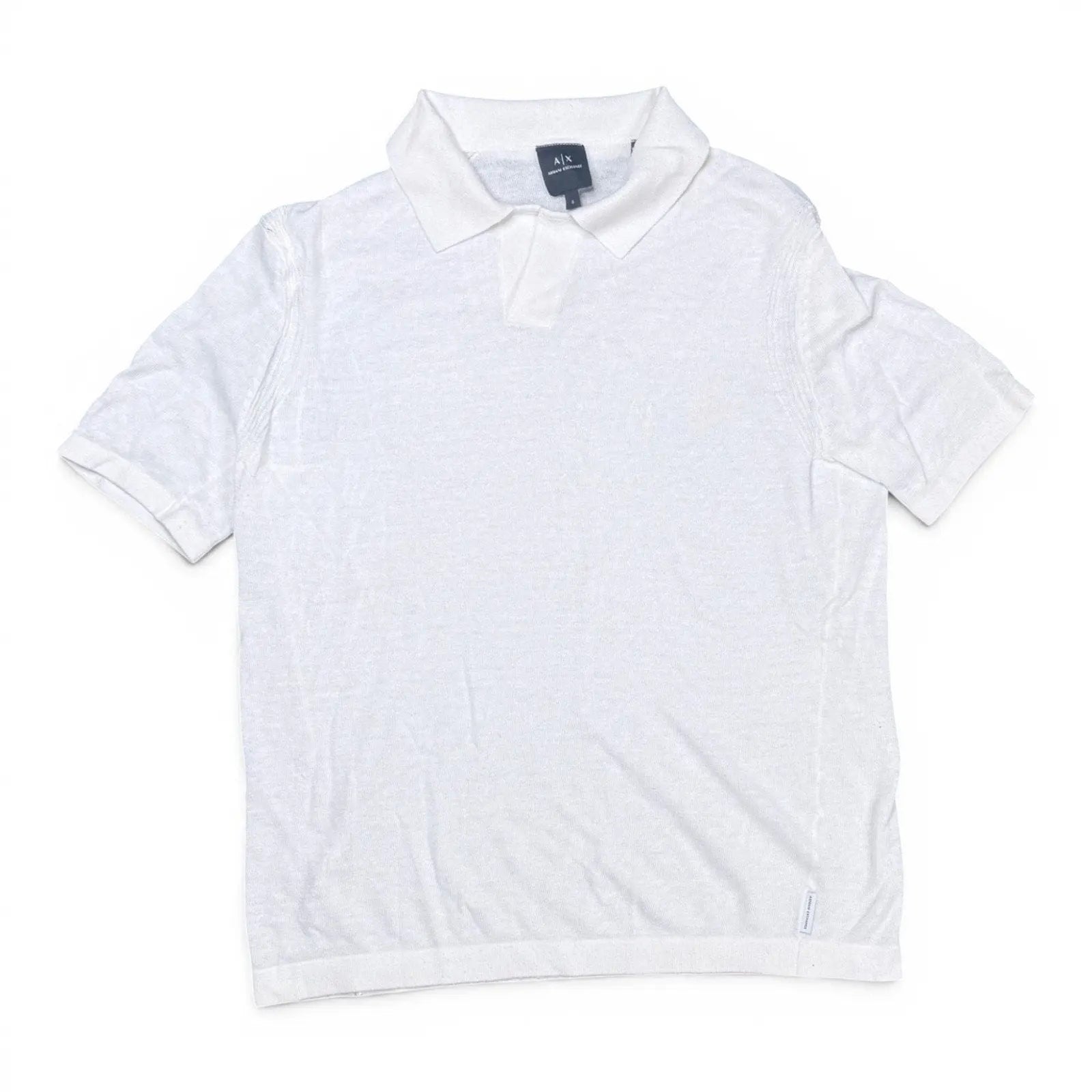 Armani Exchange White Knit Short Sleeve Polo Shirt Size S Armani Exchange