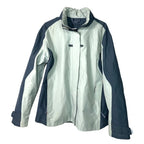 Tribord Women's Gray and Blue Waterproof Hooded Ski Jacket giving blooms foundation