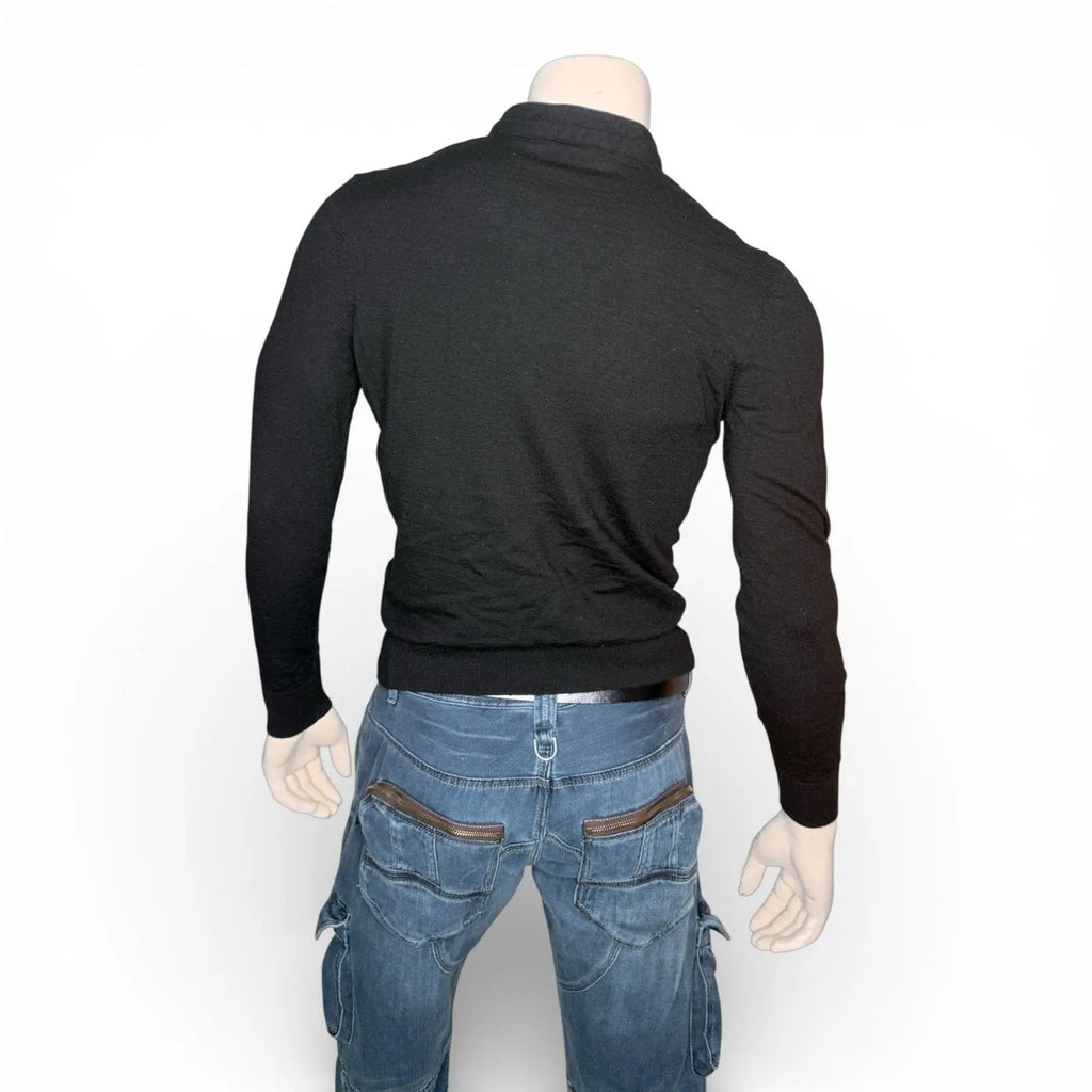 The Kooples Sport Men's Black Long Sleeve Knit Henley Sweater The Kooples