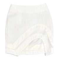 Arynk White Layered Curved Hem Mini Skirt Size M Arynk