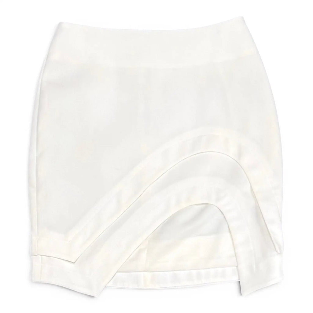 Arynk White Layered Curved Hem Mini Skirt Size M Arynk