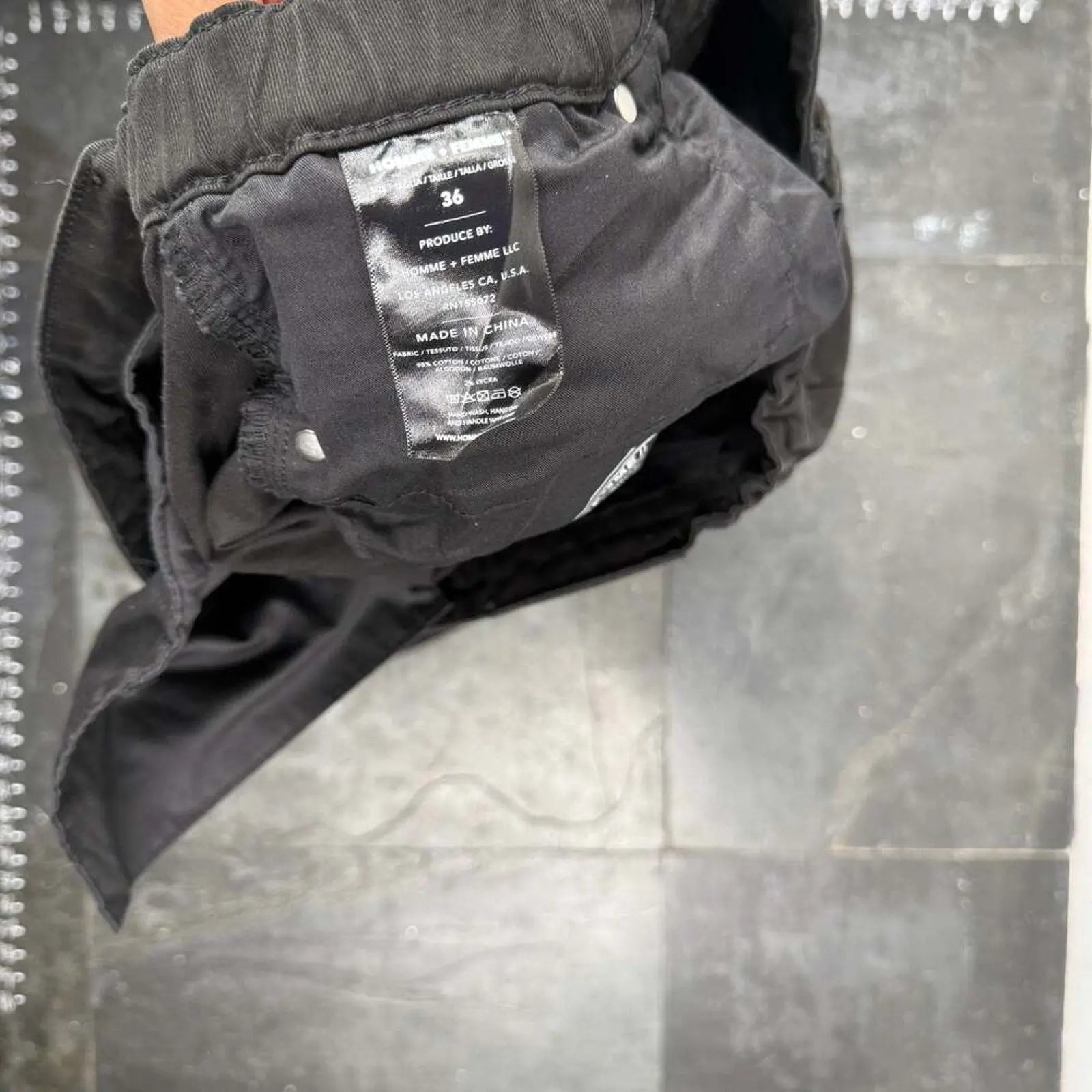 Homme + Femme Black Multi-Pocket Cargo Pants Size 36 Homme + Femme