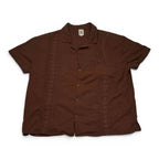 Dandy Wear Brown Embroidered Guayabera Short Sleeve Shirt Dandy Wear