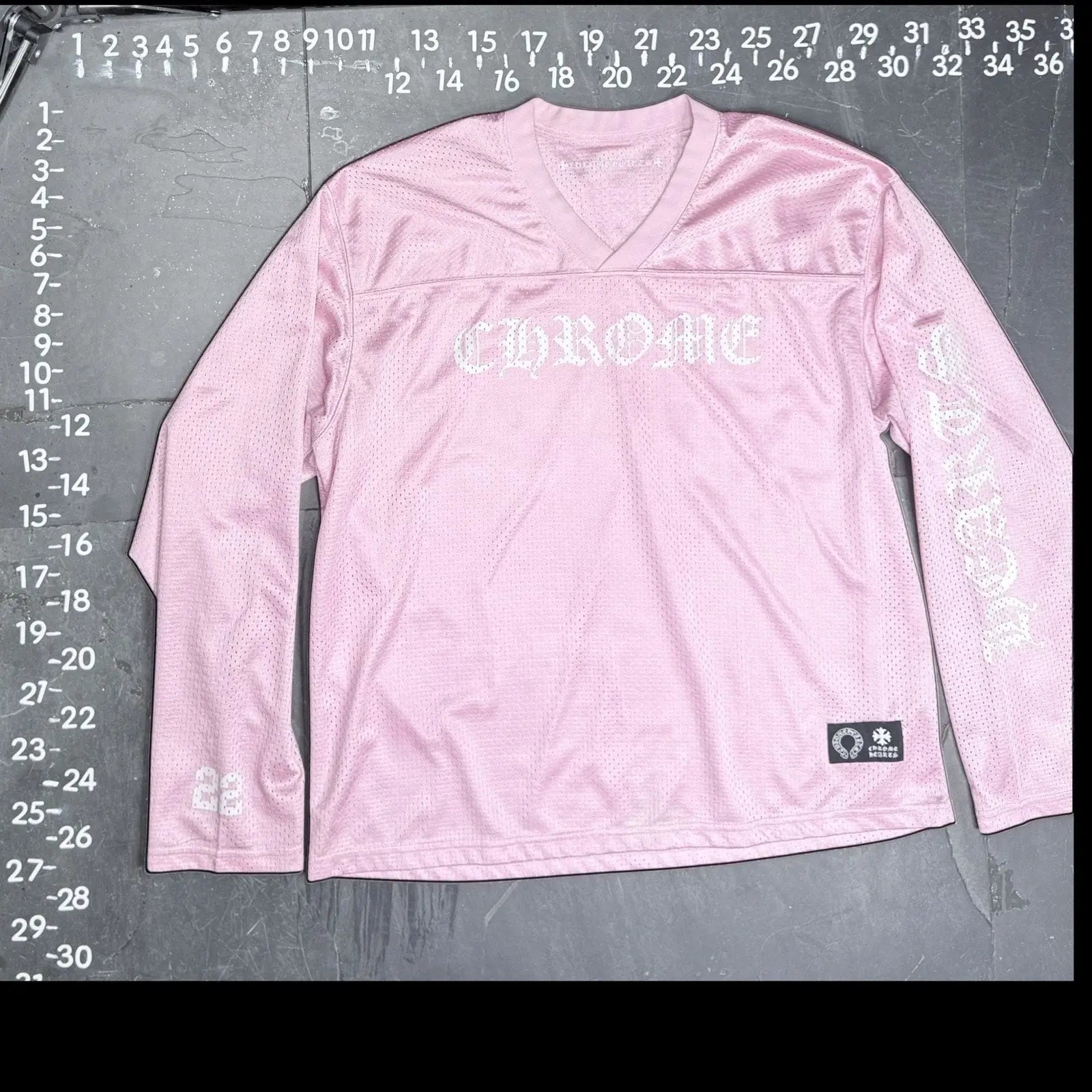 Chrome Hearts Pink 'Love You' Mesh Warm-Up Long Sleeve Jersey Chrome Hearts