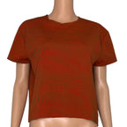 Acne Studios Red and Brown Wavy Textured Knit Short Sleeve T-Shirt Acne Studios