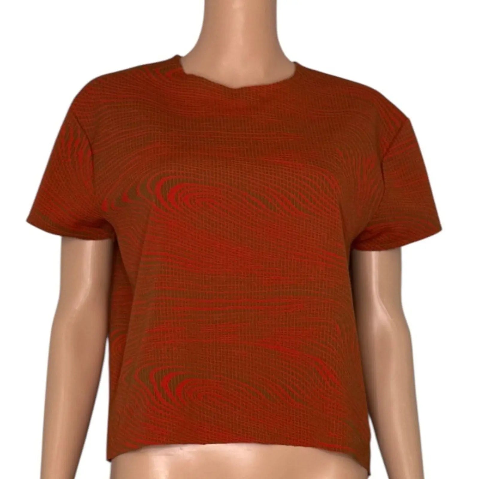 Acne Studios Red and Brown Wavy Textured Knit Short Sleeve T-Shirt Acne Studios