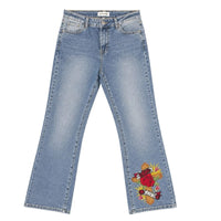 Ashley Mason Size 9 Embroidered Rose Cross Flare Jeans Ashley Mason