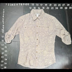 Calvin Klein Snakeskin Print Roll-Tab Sleeve Utility Button Down Shirt Calvin Klein