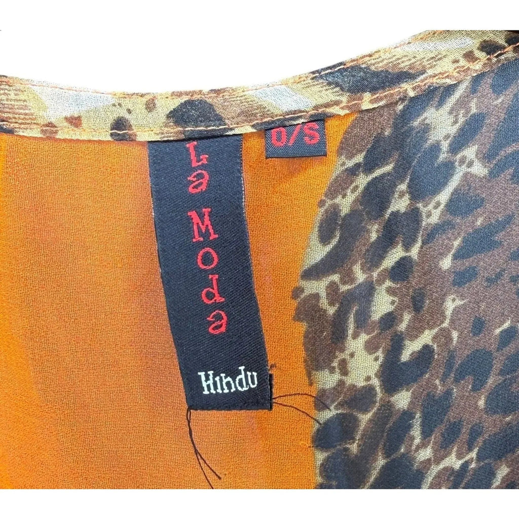 La Moda Embellished Animal Print V-Neck Kaftan Beach Cover-Up-one size La Moda
