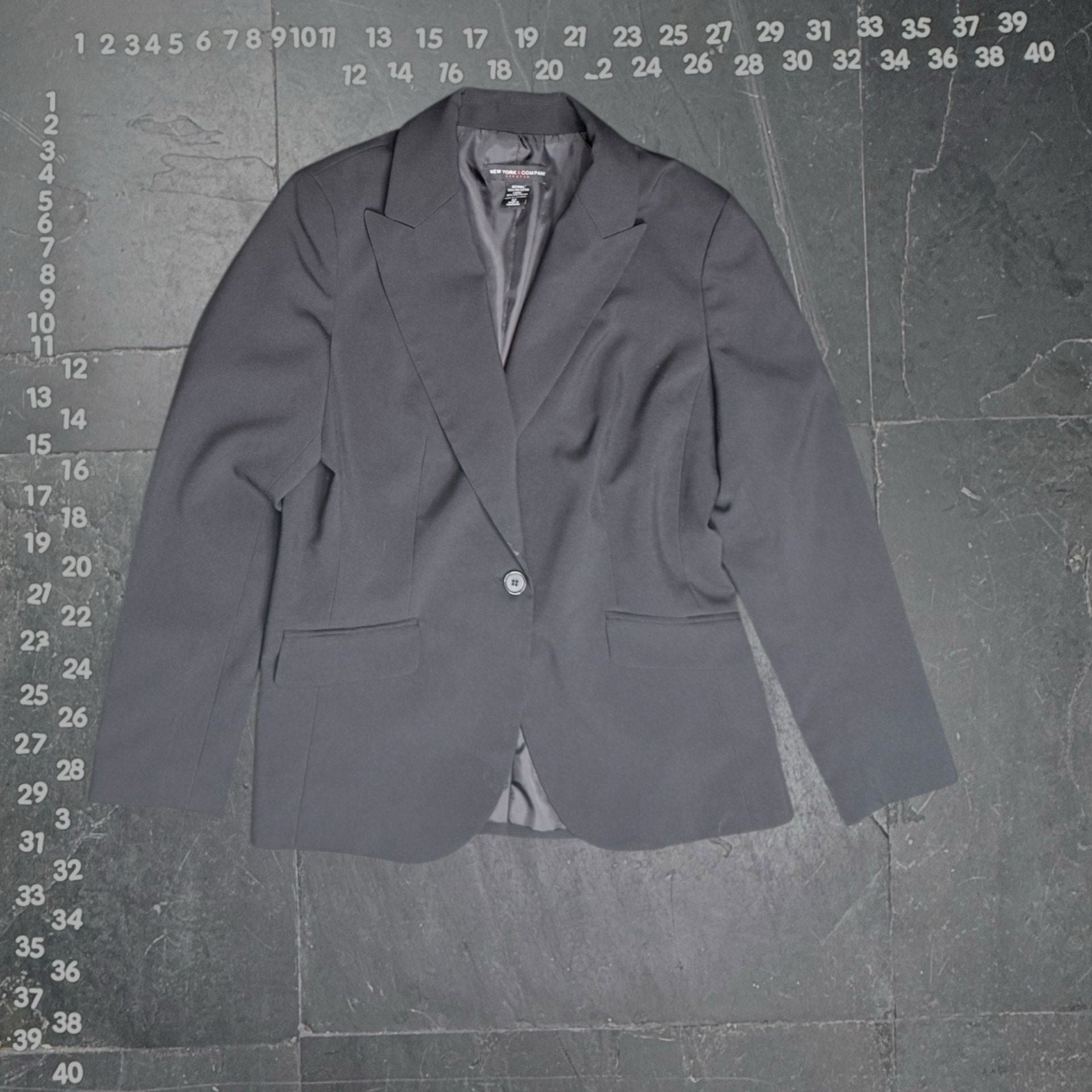 New York & Company Women's Black One-Button Stretch Blazer Size 12