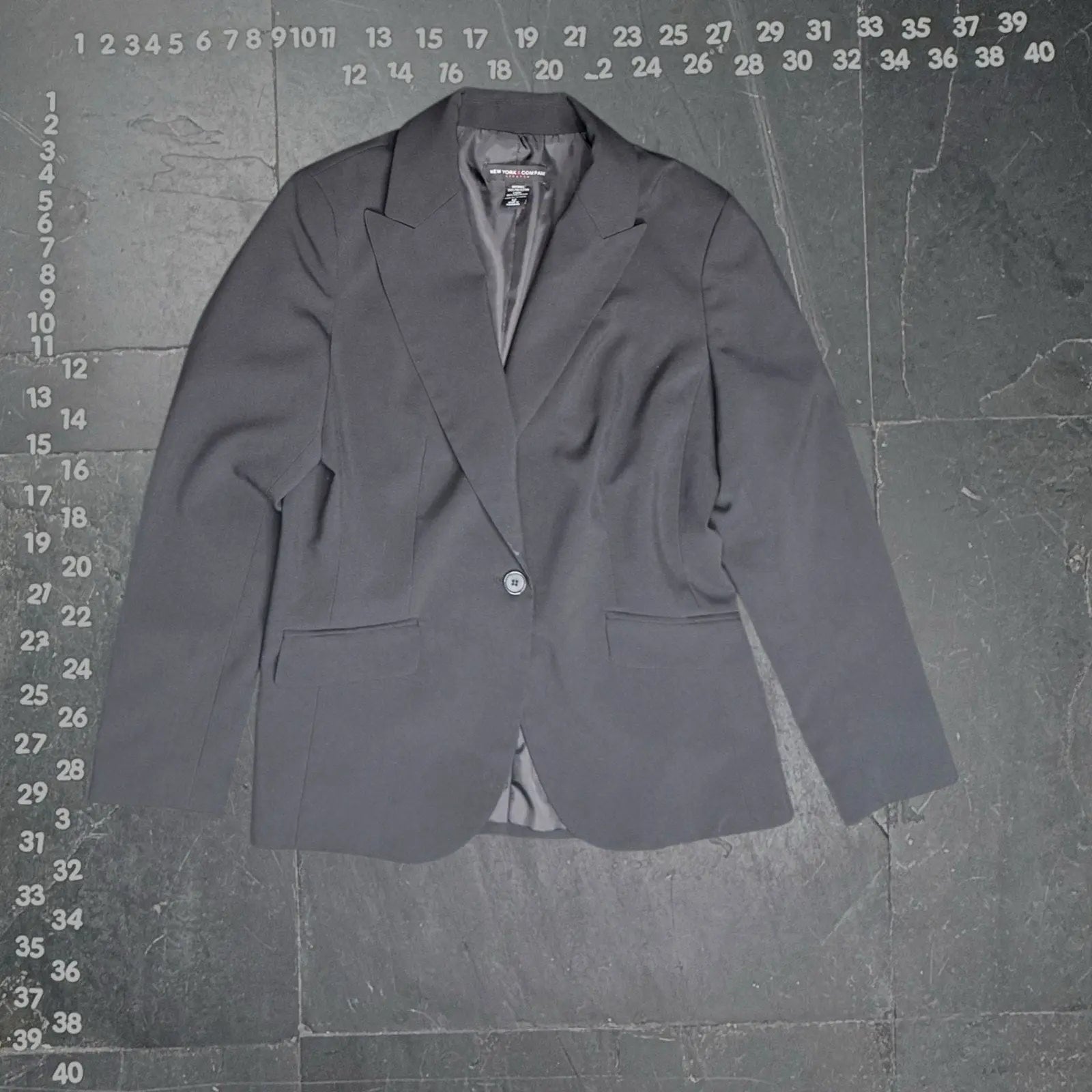 New York & Company Women's Black One-Button Stretch Blazer Size 12 New York & Company