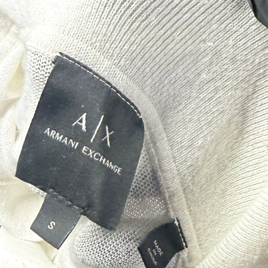 Armani Exchange White Knit Short Sleeve Polo Shirt Size S Armani Exchange