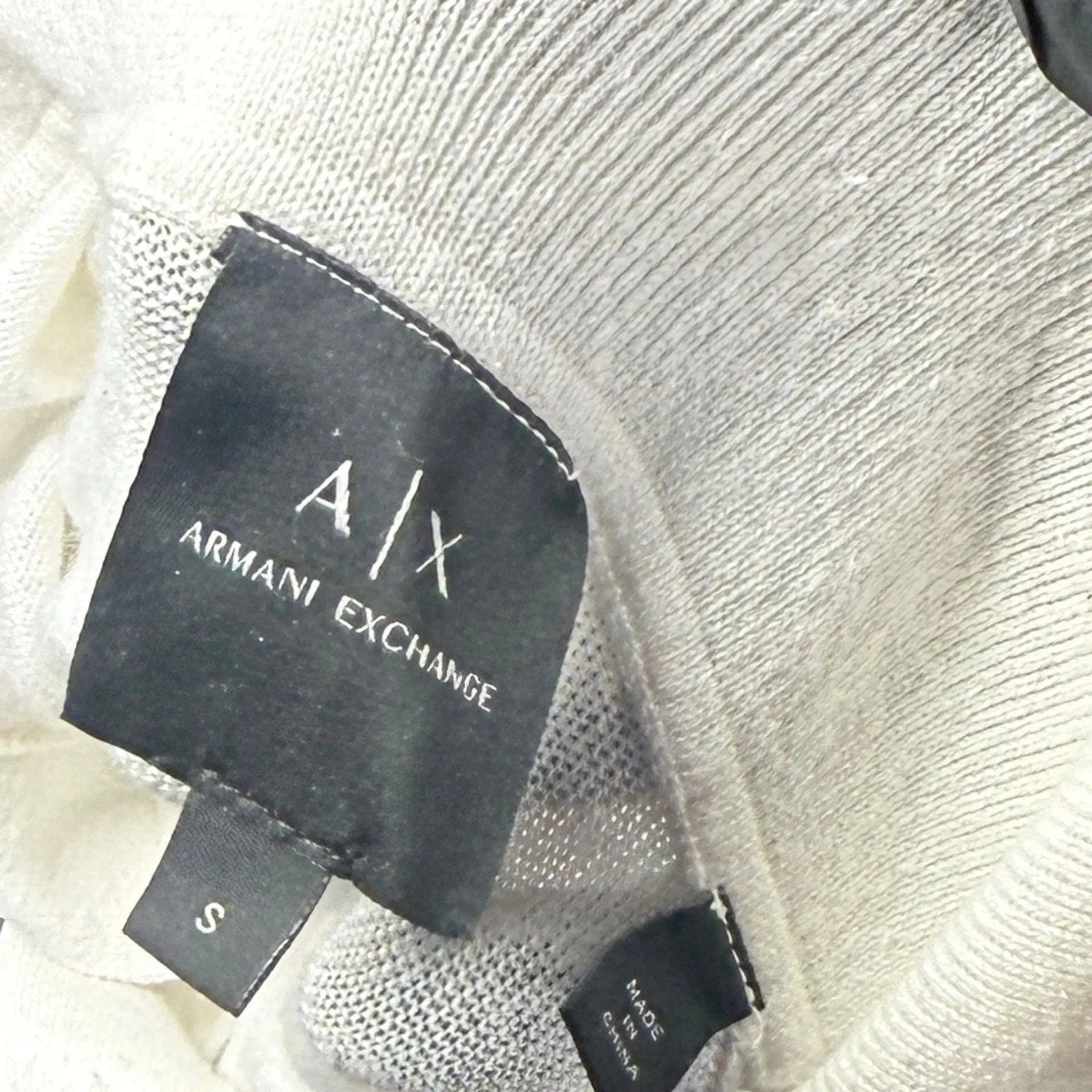 Armani Exchange White Knit Short Sleeve Polo Shirt Size S Armani Exchange