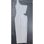 Fashion Nova White One Shoulder Cutout Belted Midi Dress Size S Fashion Nova
