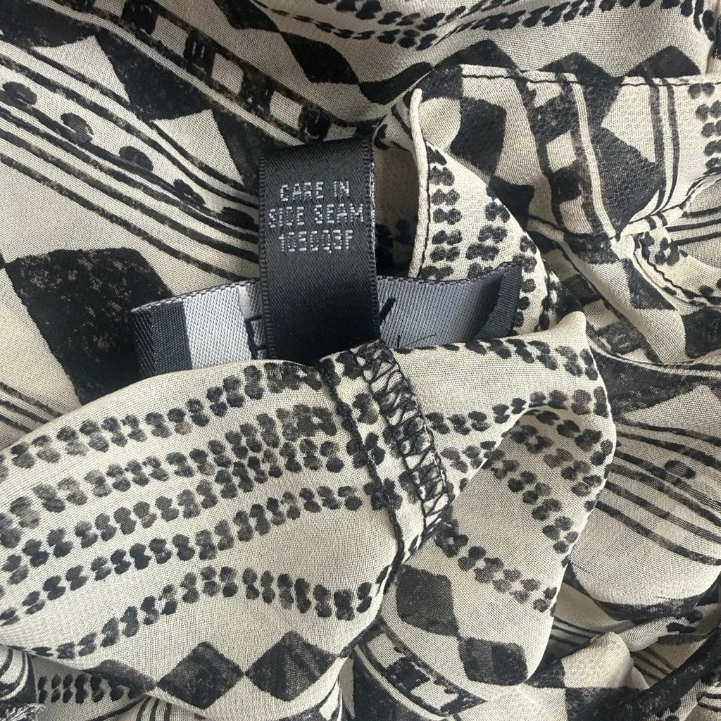 BCX Cold Shoulder Geometric Print Smocked Blouse BCX