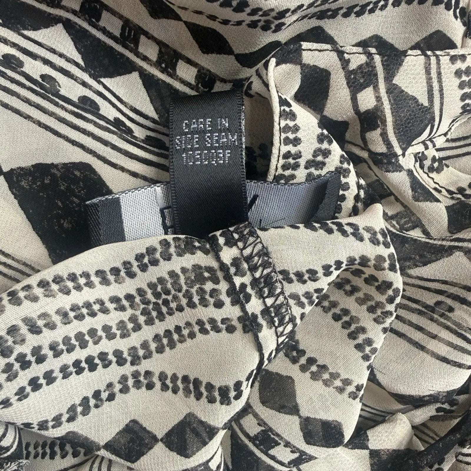 BCX Cold Shoulder Geometric Print Smocked Blouse BCX