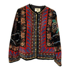 80s Saxton Hall Velvet Quilted Boho Oriental Floral Jacket other