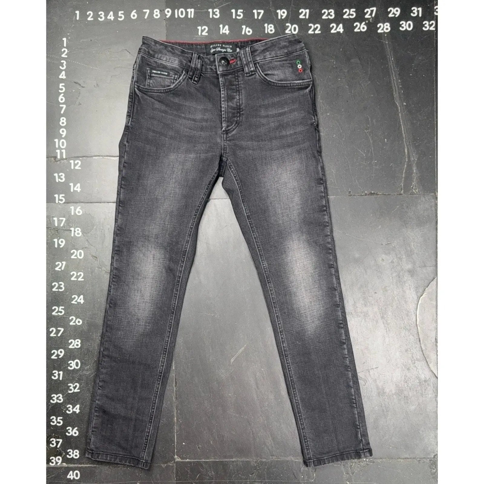 Philipp Plein Super Straight Cut Dark Soul Jeans Size 29 Philipp Plein