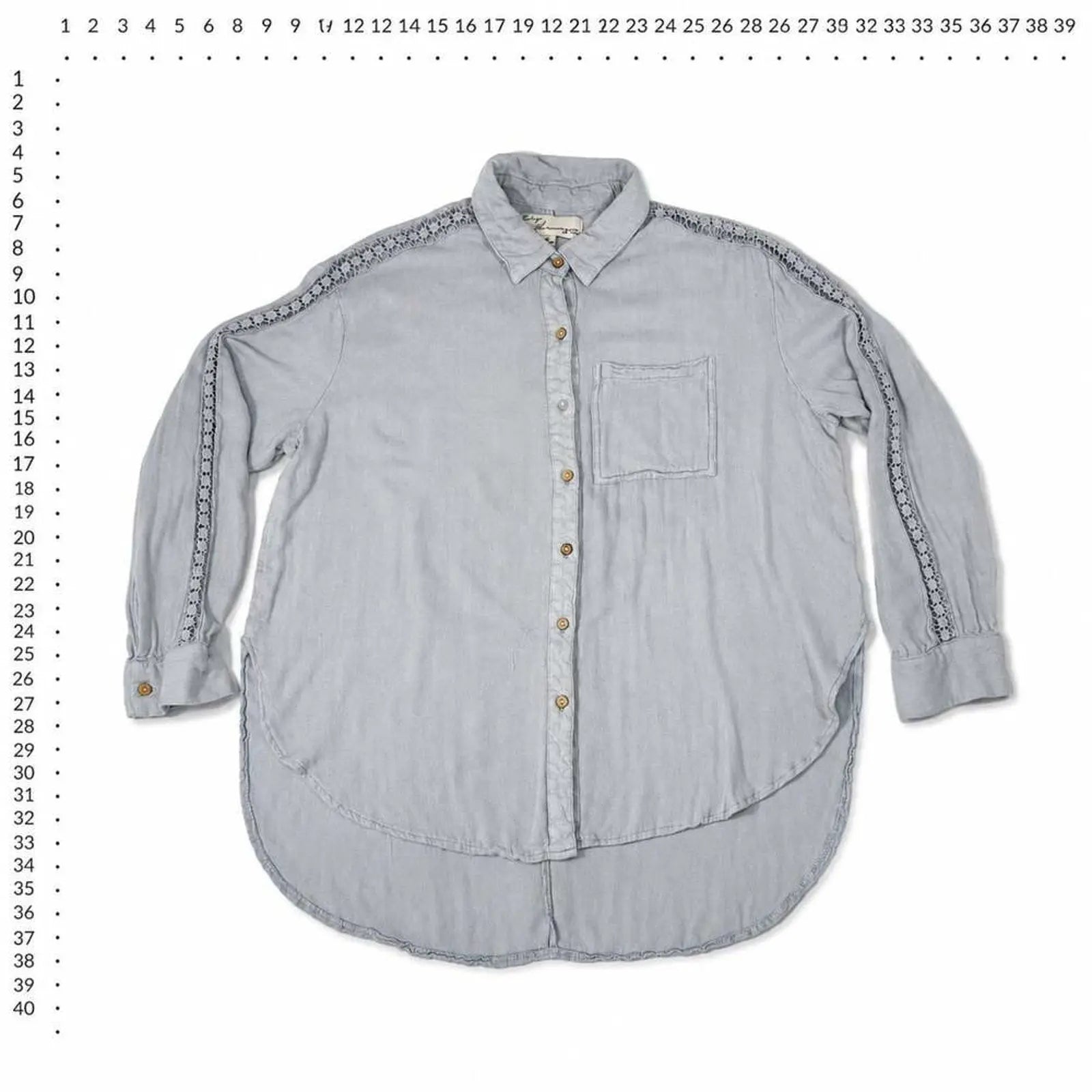 Vintage Havana Women's Gray Button Down Shirt Size M Vintage Havana