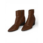 Franco Sarto Women's Cognac Leather Pointed Toe Ankle Booties Franco Sarto
