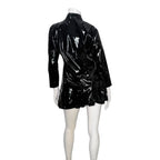 Patrice Catanzaro Black Vinyl Patent Button Down Crepuscule Mini Dress Patrice Catanzaro