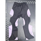 Lavender and Black Two-Tone Cut-Out Techwear Pants Fashion Trousers Size S Unbranded