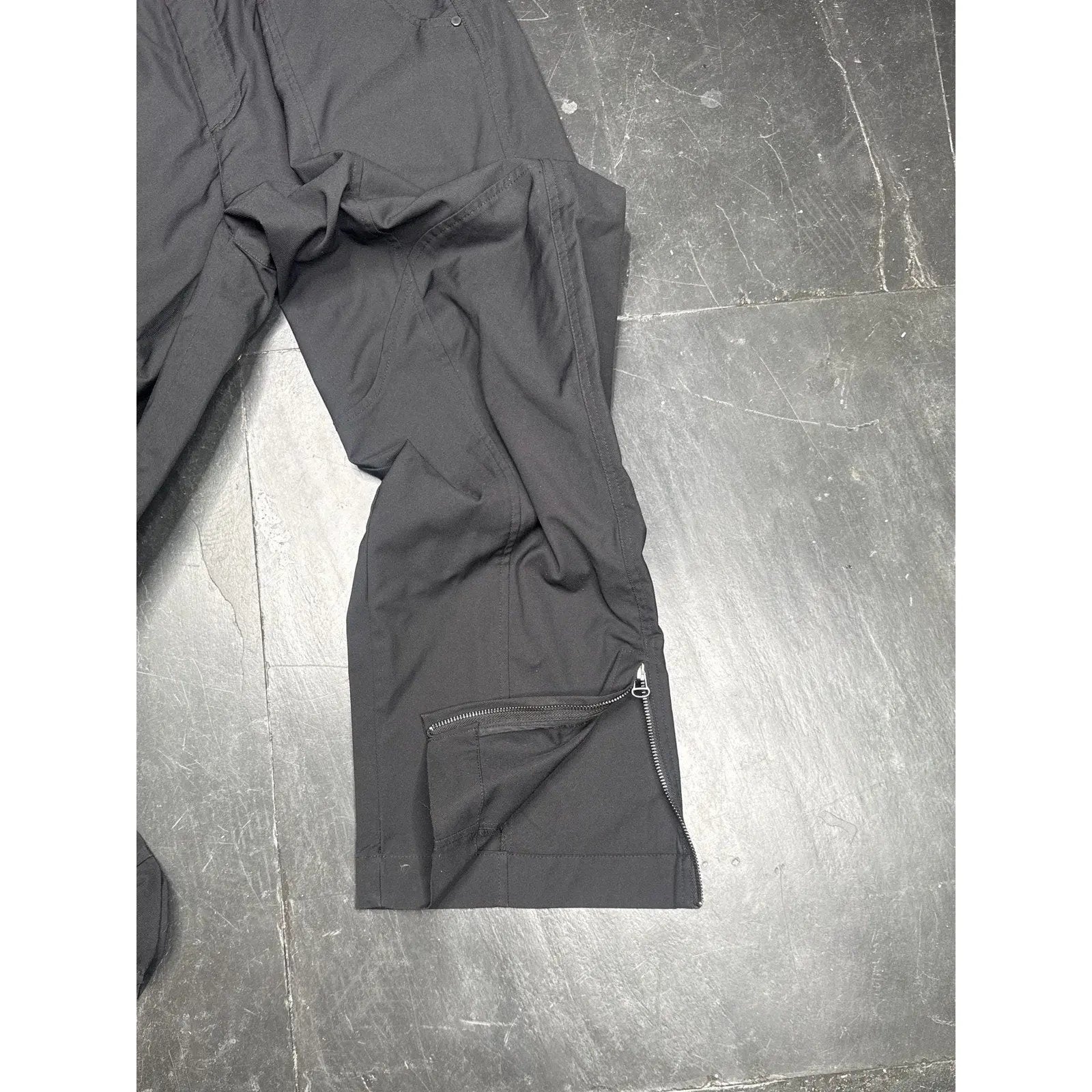 Zara Black Technical Utility Pants with Ankle Zips Size 32 Zara