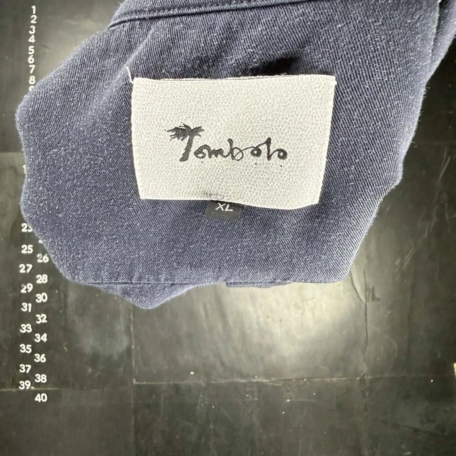 Tombolo 100% Tencel Navy Blue Short Sleeve Button Down Shirt Size XL Tombolo