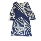 Forever 21 Geometric Optical Illusion Mini Dress Navy Blue 3/4 Sleeve Size S giving blooms foundation