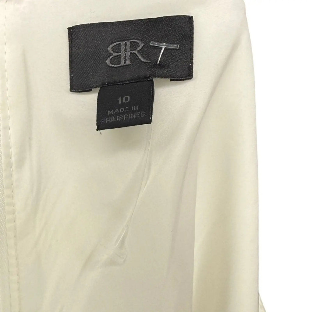 Black Republic Sleeveless Sheath Dress, Cream White Midi, Women's Size 10 Black Republic